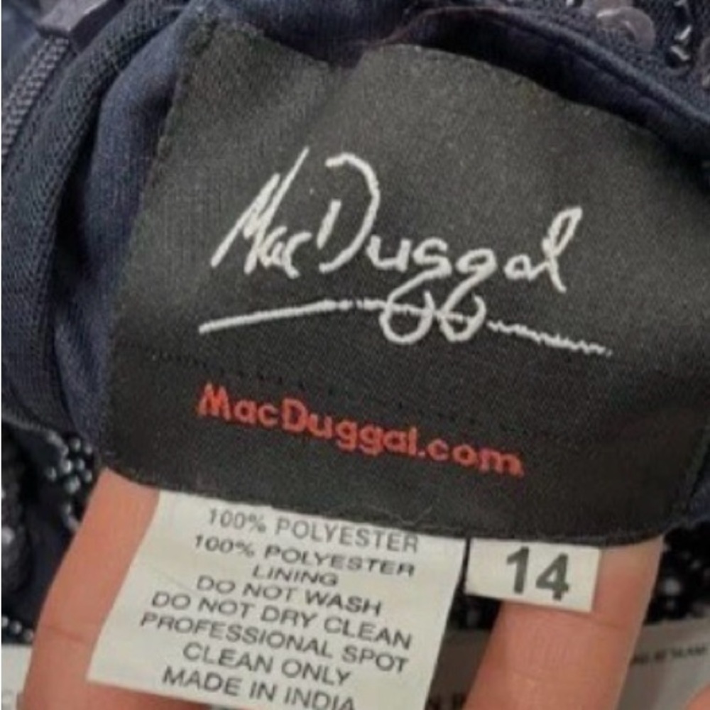 Mac Duggal Midnight Navy 9064 Gorgeous Beaded Dress for MOB/MOG- New with Tags - Picture 5 of 16